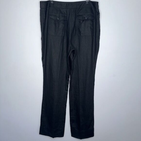 Style & Co Women’s Relaxed Straight Leg Linen Pants Black Size 14 - Picture 3 of 4